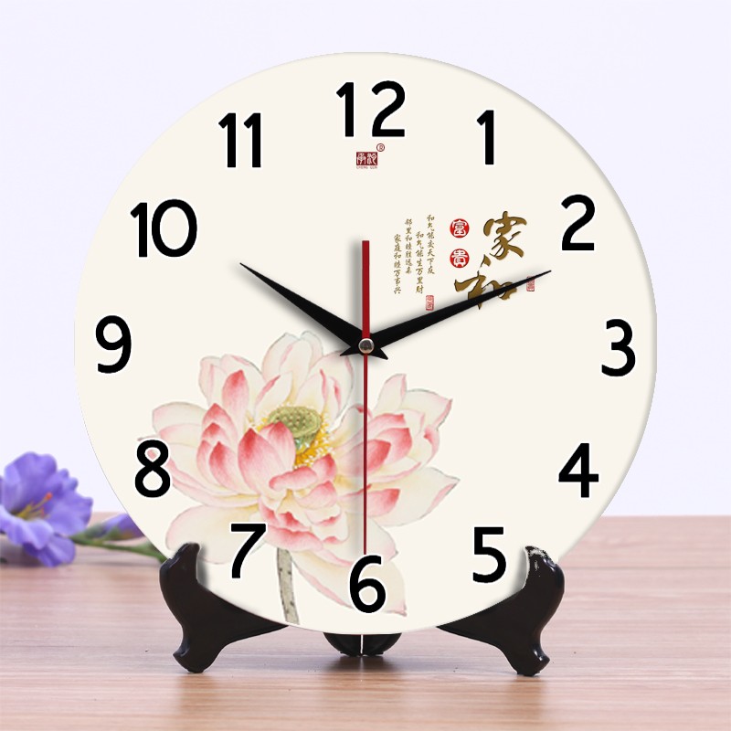 陶瓷钟表创意时钟摆件客厅卧室静音挂钟座钟两用中式电子钟
