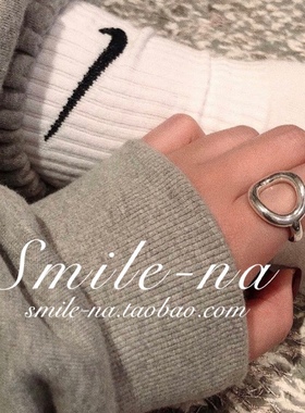 韩国进口纯银实心质感圆圈戒指