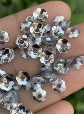 5mm-10mm立体银色梅花亮片 凹形花型珠片手工材料服装辅料DIY饰品