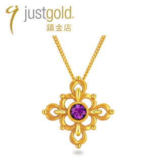 justgold鎮金店歌德十架黄金足金吊坠1521021Y