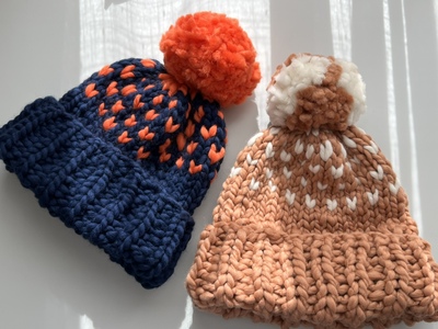 美国loopy mango雪绒花双色帽DIY编织材料包 不含工具