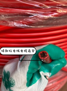 1*25 单芯25平方 进口RV护套线 VDE认证 红色塑料外皮 3C认证
