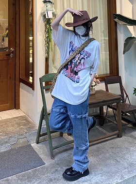 短袖t咖喱人粉墨组合嘻哈欧美