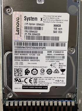 Lenovo/联想 IBM 300G 00NA221 00NA222 ST300MP0006 15K12G硬盘