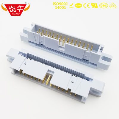 .254mm镀金30P压线DIDC简易牛角插座DC3压排线配套插头带固定孔位