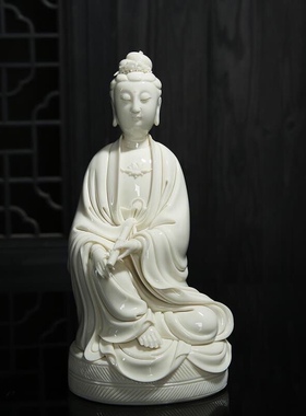 摆件观音佛像雕塑艺术风德化陶瓷