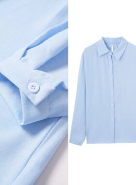 【小乐专享】洋气蝴蝶结衬衫宽松透气垂感衬衣外套4012