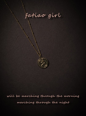 人像圆牌镀金法式欧美串珠项链