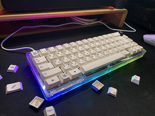 MW65 Gasket客制化机械键盘套件透明磨砂黑色磨砂亚克力堆叠外壳