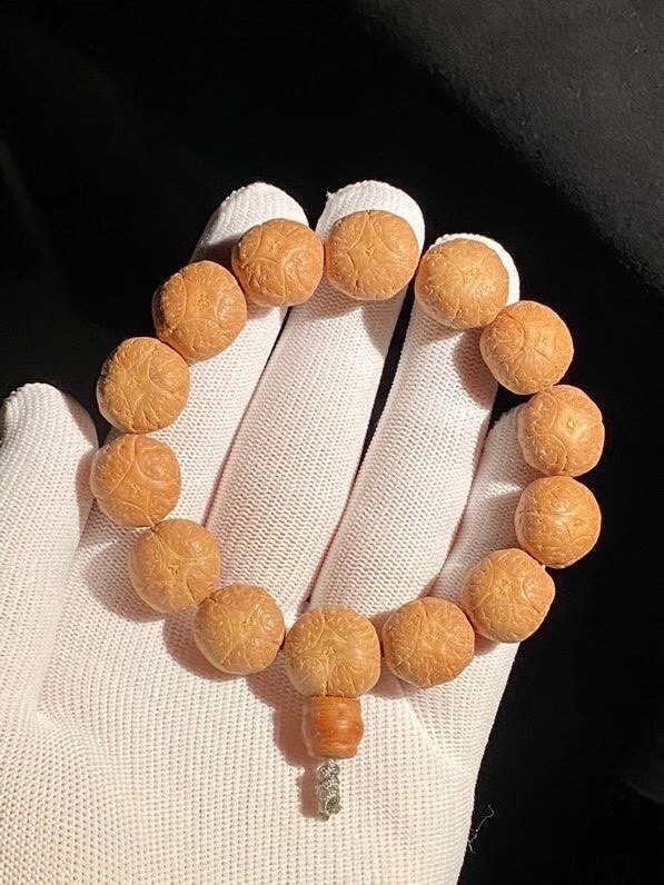 尼泊尔麒麟眼菩提手串异形龙眼凤眼菩提原籽铜钱眼男女手串佛珠