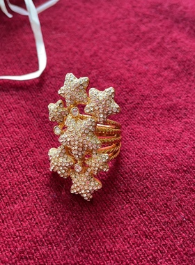 轻奢小众镀金镶钻6号仙女戒指