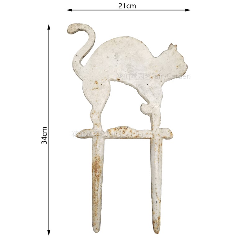 边.铁复可做旧古爱小猫咪花插摆件花园围铸围挡装饰品Y杂货庭院包