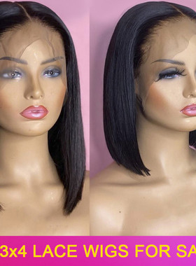 Bob Wig Human Hair 13x4 4x4 Lace Front Closure Human Hair S