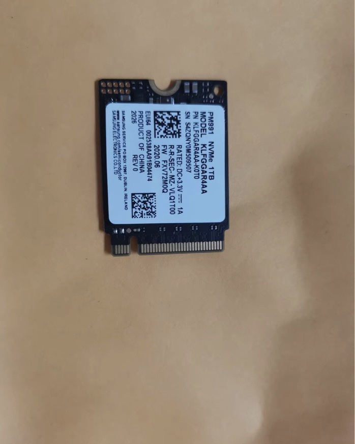 Pm991 1t 2230长 固态硬盘 SSD nvme协议 pcie通道 m.2接口