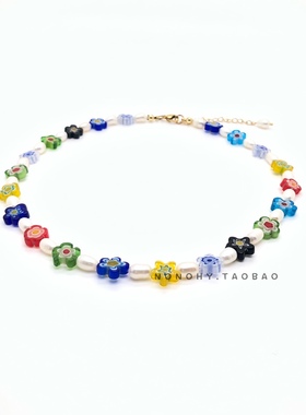 cc宋妍霏国潮风琉璃拼接淡水珍珠