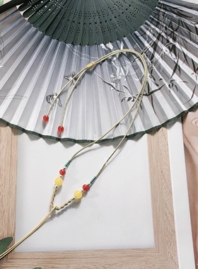 原创手工项链绳翡翠玉石吊坠