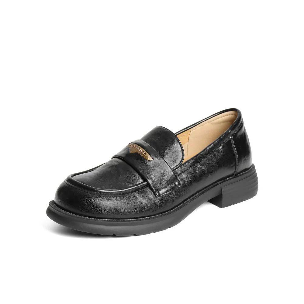 丽家乐福鞋新款小皮鞋  平底海鸥