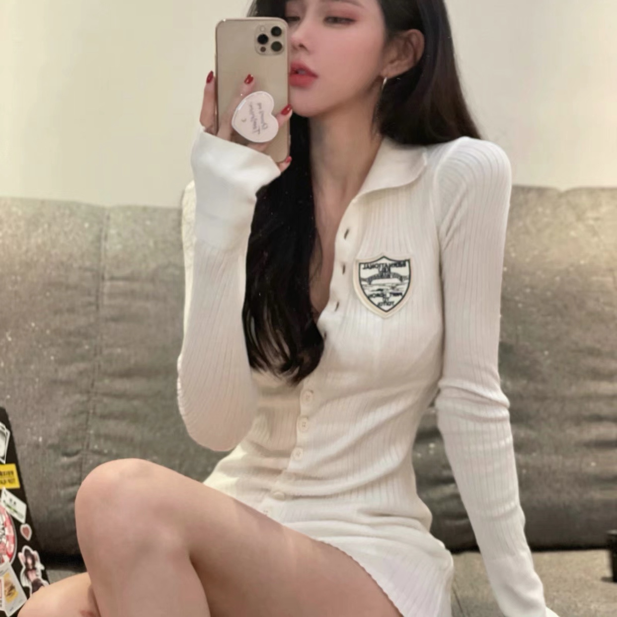 lina【偷心小钕警】针织连衣裙