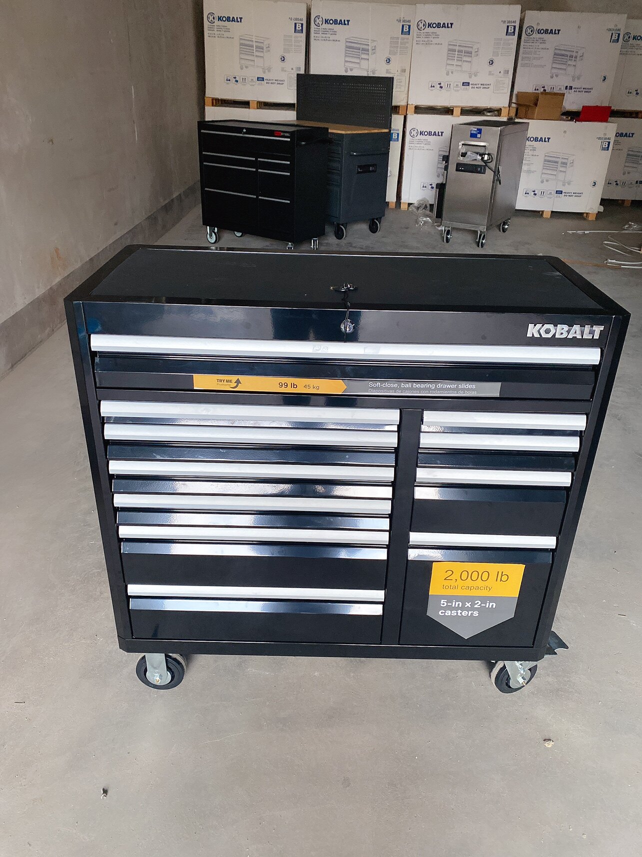 美国考博特工具车KOBALT11层抽屉手推车家用汽修收纳工具箱维修车