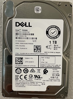 DELL 0D4N7V ST1000NX0473 1VE230-150 1T 1TB SAS 12Gb 2.5 硬盘