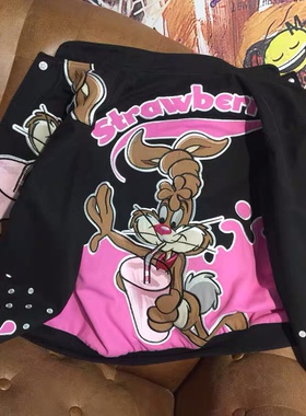 dudack男女潮牌外套兔子图案夹克不够屌丝不能穿的棒球服