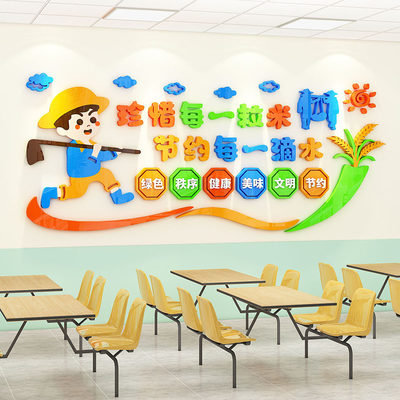 幼儿园墙面装饰珍惜粮食环创主题墙成品教室走廊食堂文化墙贴立体