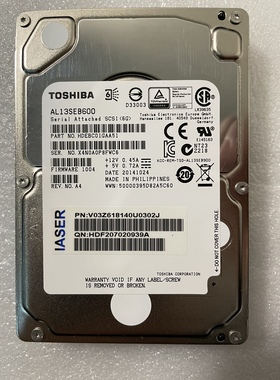 浪潮 600G 2.5 10K SAS AL13SEB600 V03Z618140U0302J 包邮