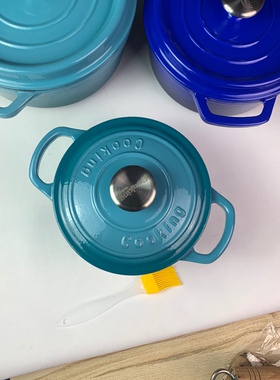 22年新款铸铁珐琅汤锅18cm冰蓝色搪瓷锅限量50个直播专用