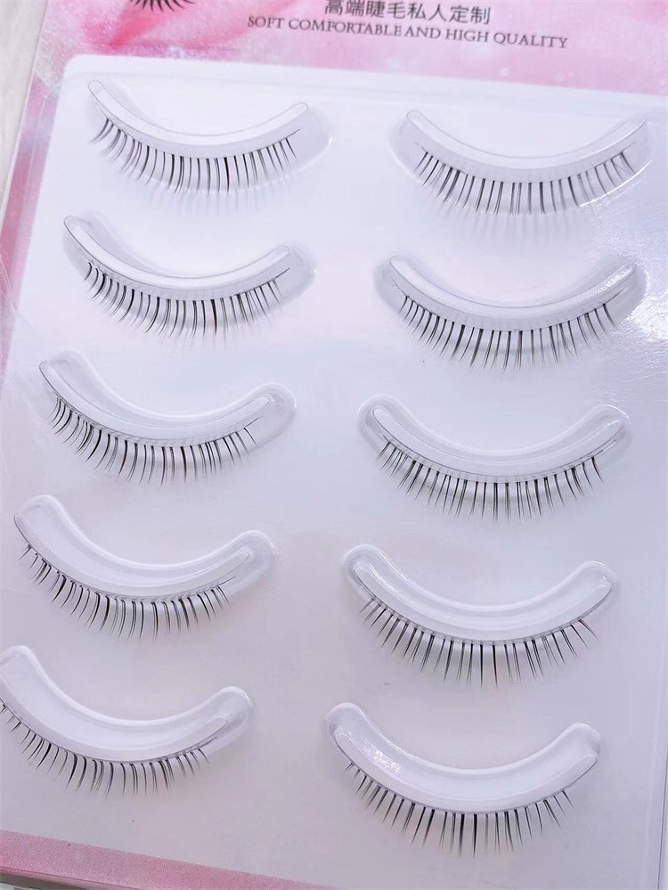 影楼化妆师专用下睫毛假睫毛女自然逼真超细透明梗梗新娘妆舞台妆