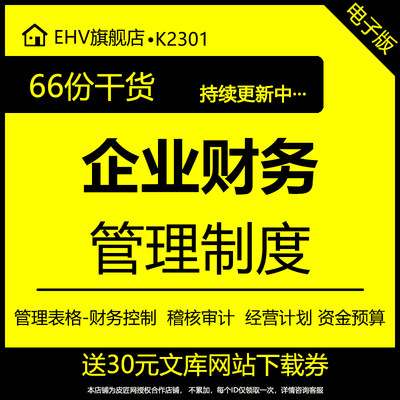 企业公司集团财务控制统计经营计划资金预算表单会计审计工作统计