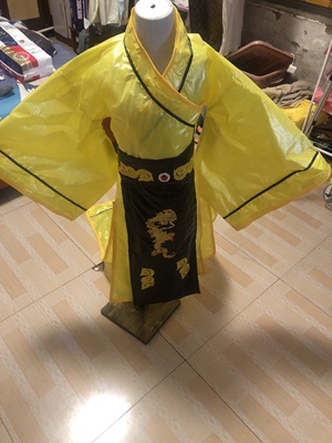 儿童环保表演服龙袍皇帝黄色