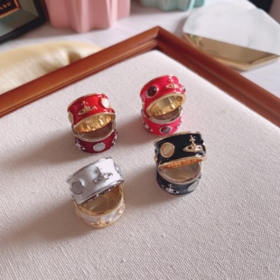 欧美 西太后 薇薇安小众设计 土星国王猫眼四色戒指情侣戒 包邮