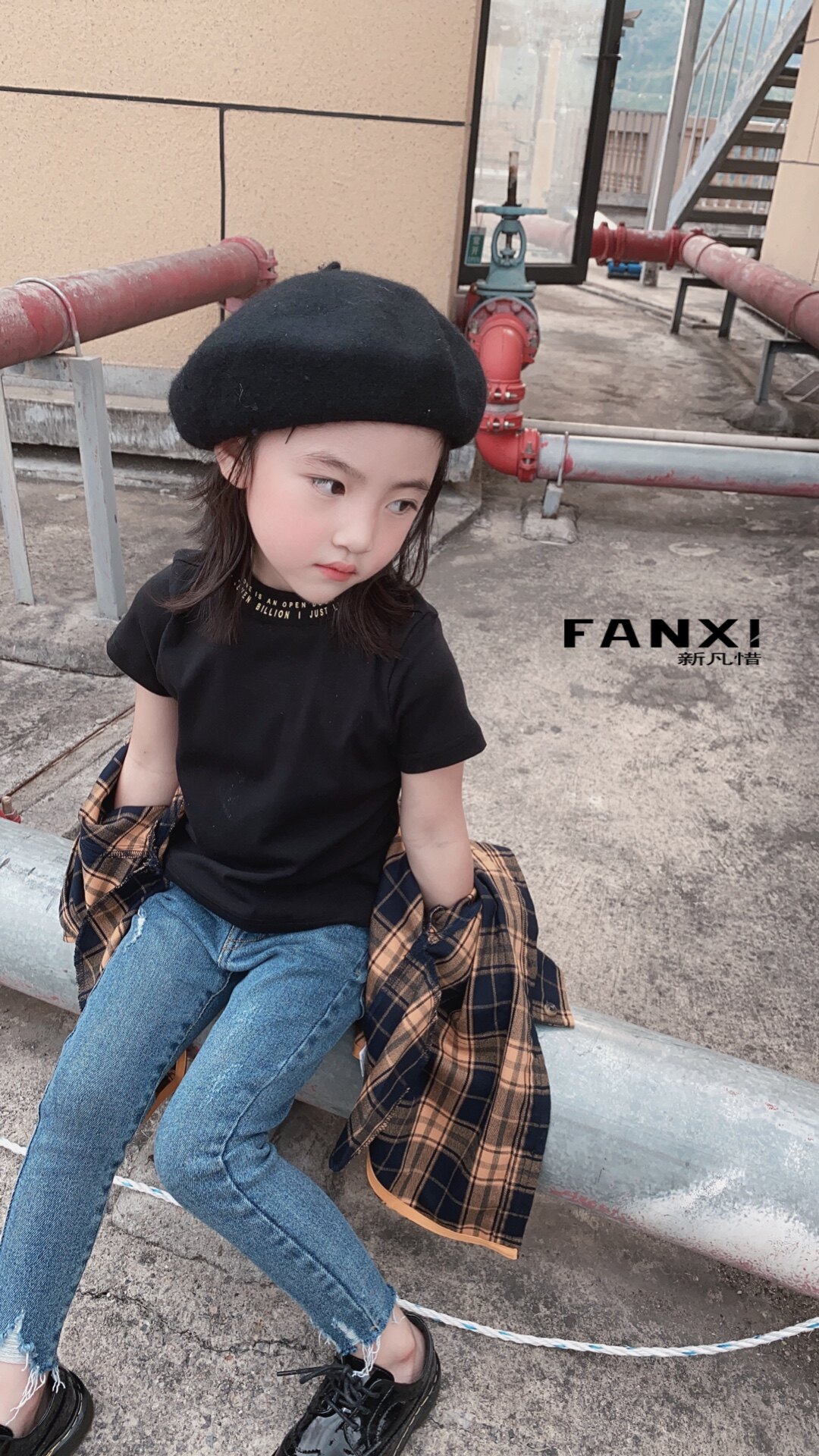 2020秋季新品凡惜fanxi儿童牛仔裤弹力面料波拉韩国童装小七潮童