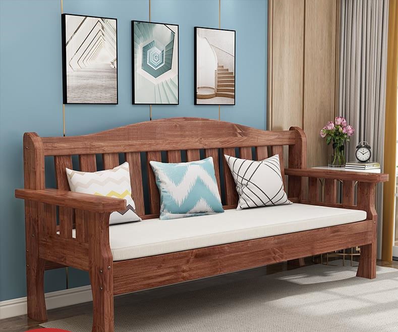 实木沙发组合全实木客厅简约现代三人木质木头小户型沙发阳台长椅