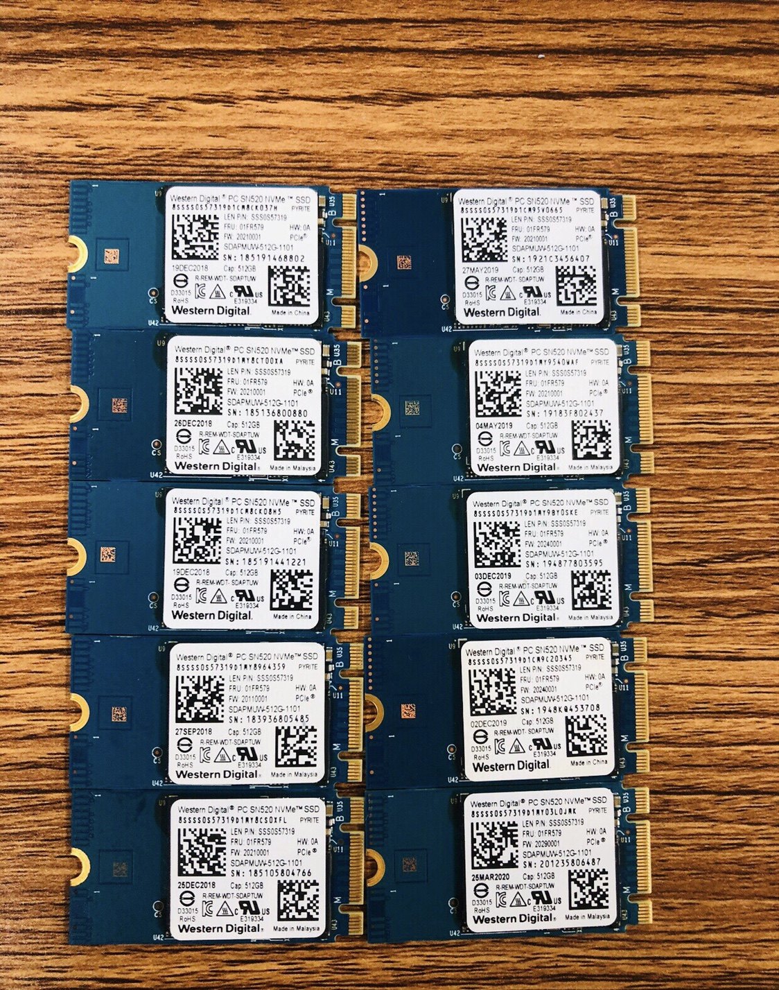 西部数据 sn520 512g 2242 nvme 固态硬盘 ssd 笔记本电脑台式机