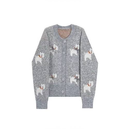 【玉米专享】宽松慵懒风针织开衫甜美设计毛衣外套1217