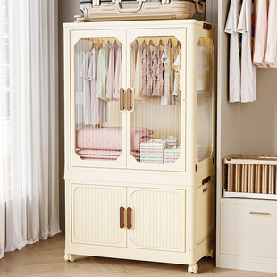 简易衣柜家用卧室儿童折叠收纳柜宝宝挂衣式 免安装 小衣橱结实耐用