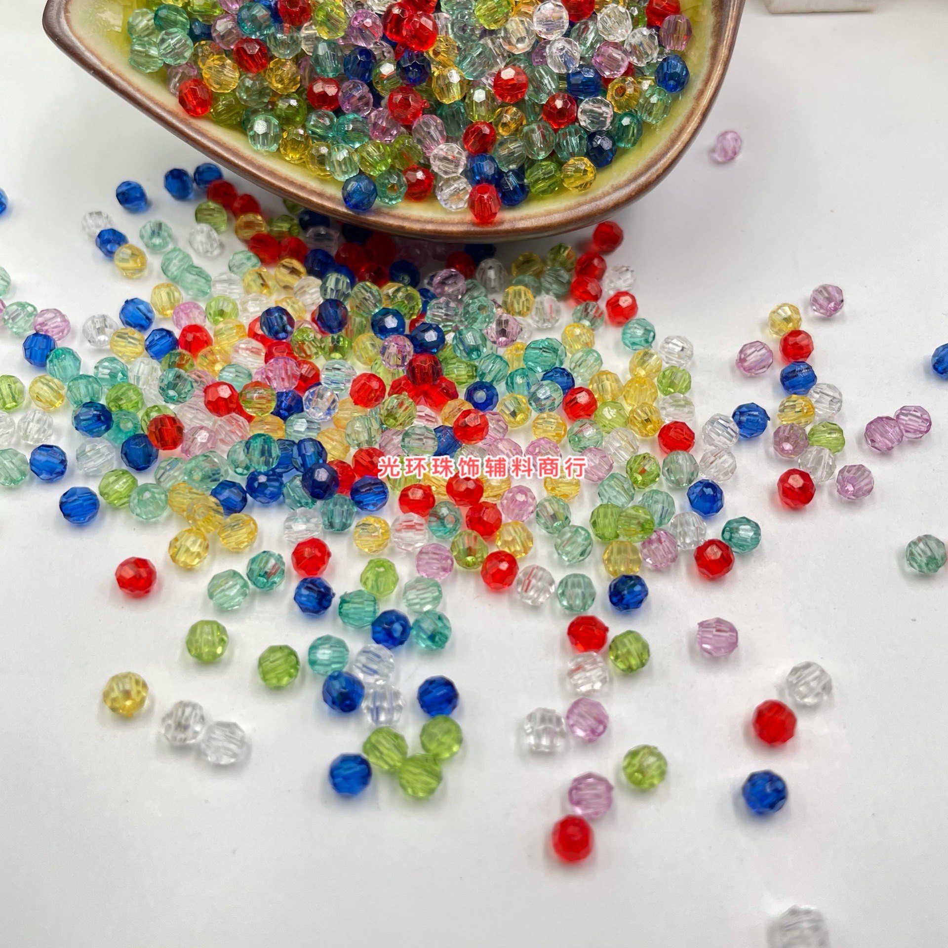 仿水晶亚克力散珠角珠4mm混色彩色32切面菠萝珠DIY串珠挂件材料,饰品/流行首饰/时尚饰品新,其他DIY饰品配件,淘宝优惠券,粉丝福利购,淘宝优惠卷