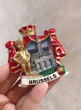 满39包邮收藏Brussels尿童树脂立体冰箱贴宫廷磁贴装饰人物