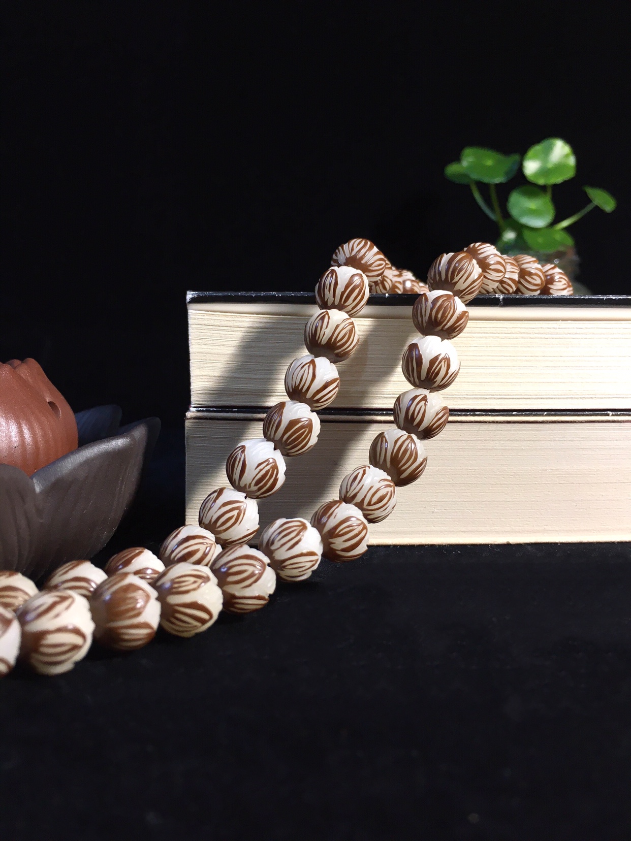 天然手持款雕刻菩提根36手串计数