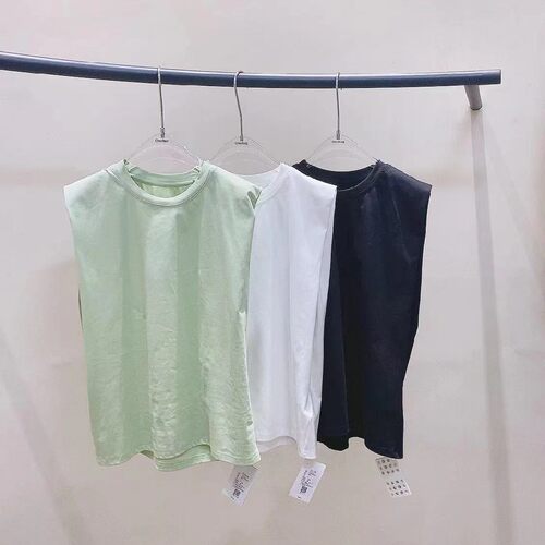 hug广州壹马 UUS店夏季甜美纯棉休闲百搭无袖T恤S31220136