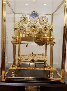 镀金滚球钟纯铜月相滚球钟