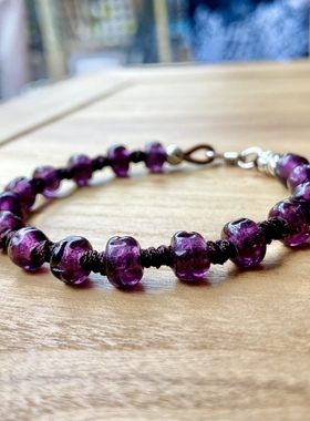 手串葡萄紫8-10mm压花百香果