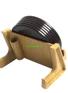 .7pcs Coaster Set With Plastic Storage Holder 9.2cm Double-