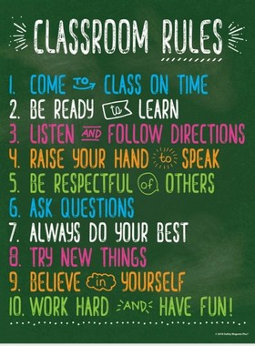 classroom rules 班级规则管理规章制度英语培训学校海报墙贴