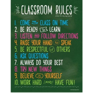 classroom rules 班级规则管理规章制度英语培训学校海报墙贴
