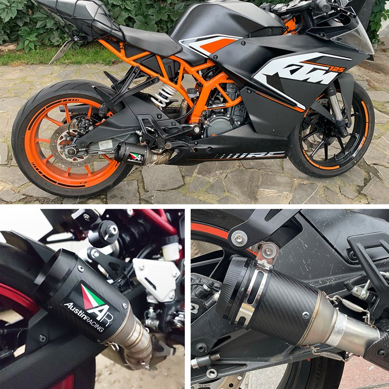 摩托车改装AR排气管黄龙600无极300R Z900 KTM390改装碳纤排气