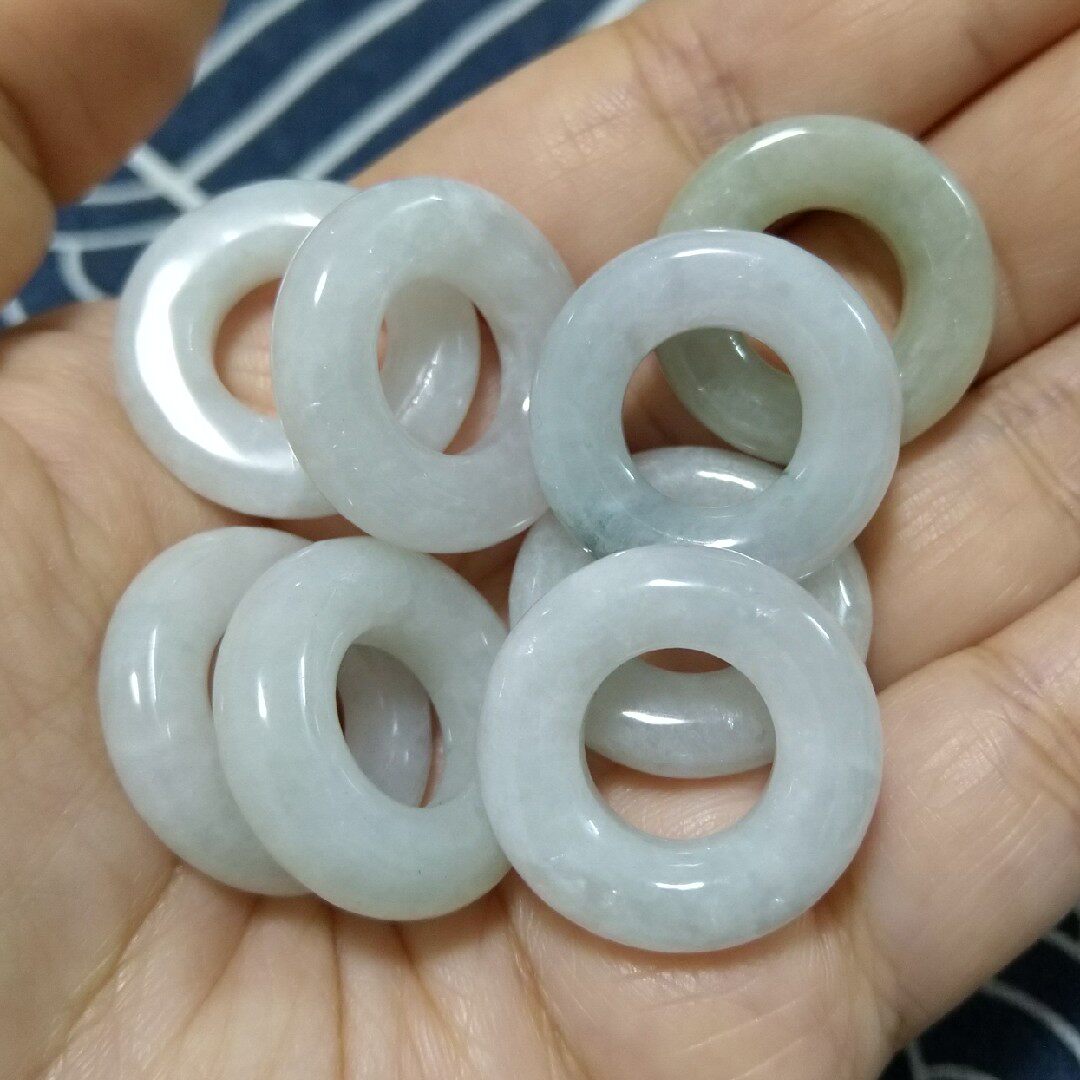 天然新款情侣A货玉石平安扣怀古玉环吊坠送挂绳随机发货