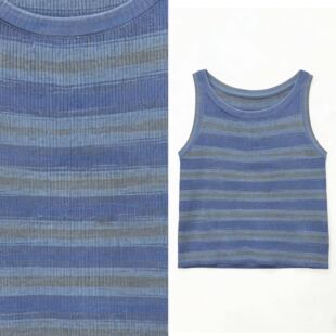 法式 气质撞色条纹针织背心辣妹感修身 显瘦小众上衣 甜甜专享