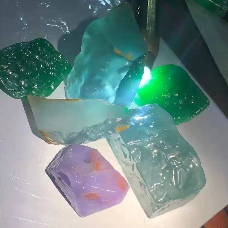 翡翠缅甸直播间天然原石定制边角毛料片料公斤料蒙包直播专拍链接图片